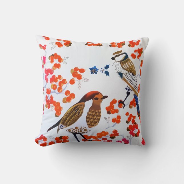 Almofada Bandeiras de Holly Berries, no Natal Dourado (Frente)