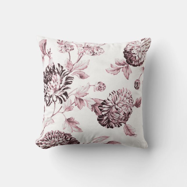 Almofada Banho Botânico, Rosa e Branco, n.o 2 (Frente)