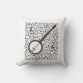 Almofada Banjo Musical Notes Banjoist Folk Musical