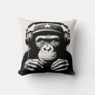 Almofada Banksy DJ Monkey Gorilla Chimp Art Impressão
