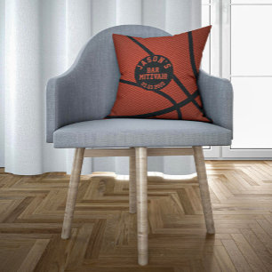 Almofada Bar de basquete personalizado Mitzvah Rust Orange