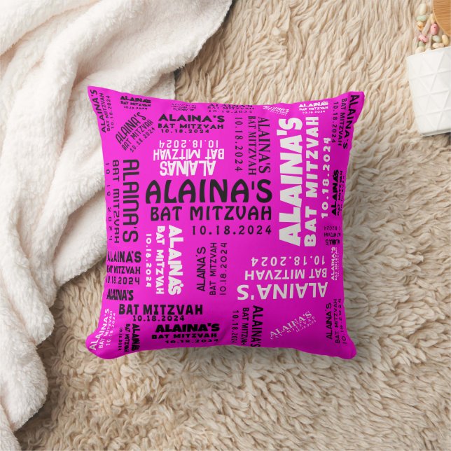 Almofada Bar Rosa Mitzvah Partido Decorre Memória (Cobertor)