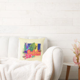 Almofada Barbados Retro Caribe Ilha de Souvenir