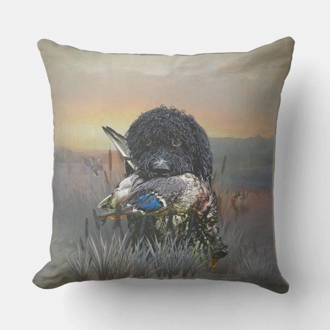 Almofada Barbet, Cão de Água Francês (Frente)