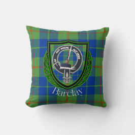 Almofada Barclay Scottish Clan Tartan & Crest