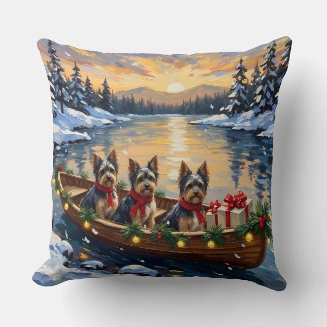 Almofada Barco de Natal Havanês Feriado (Frente)