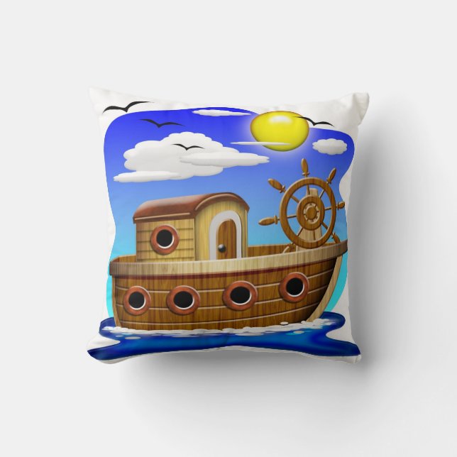 Almofada Barco de Pesca Cartoon (Frente)