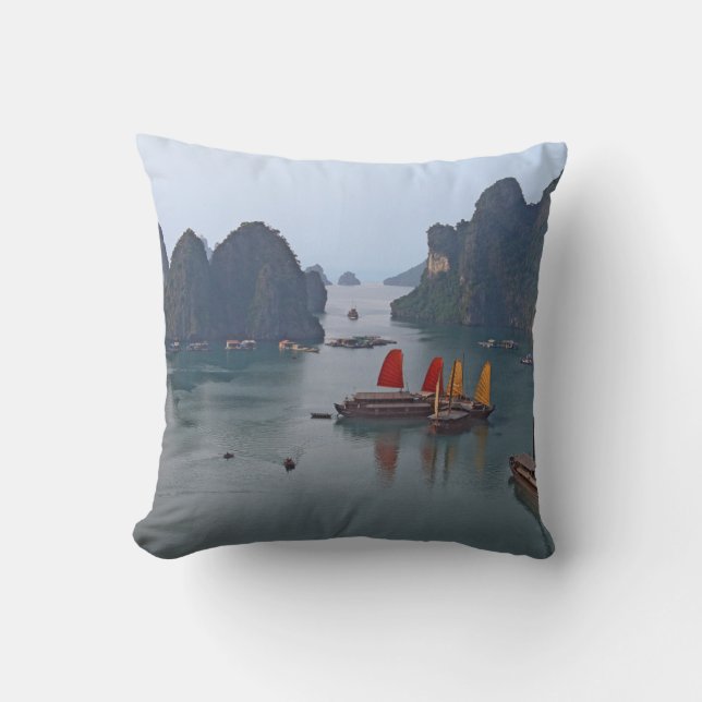 Almofada Barcos à vela em Ha Long Bay - Vietname, Ásia (Frente)