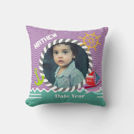 Almofada Barcos Divertidos Foto Areia Púrpura