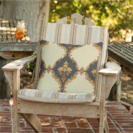 Almofada "Barockes Ornament-Muster in Gold und Schwarz"