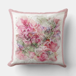 Almofada Barramento Ornamental e Floral Estilizado