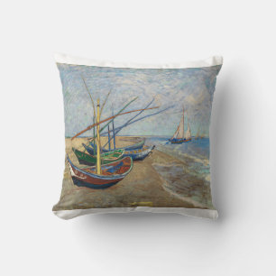 Almofada Barras de pesca na praia em Saintes Maries 1888