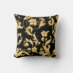 Almofada Barroco Rococo, Padrão Floral Vitoriano.