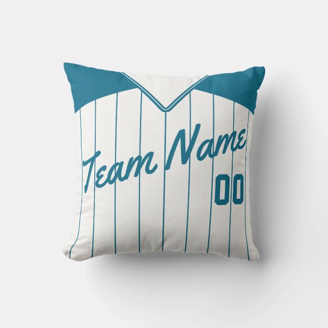 Almofada Baseball Jersey Custom Teal Pinstripes Modelo (Frente)