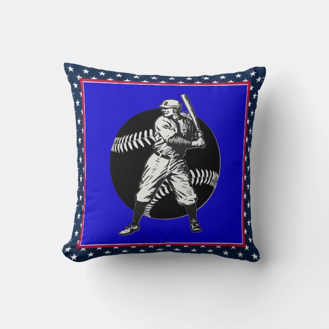 Almofada Baseball:Travesseiro decorativo Vintage (Frente)