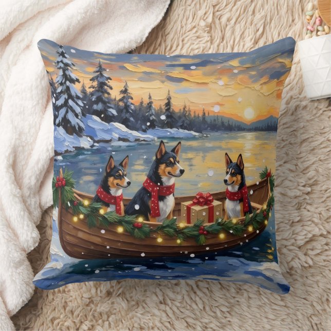 Almofada Basenji Christmas Boat Holiday (Cobertor)