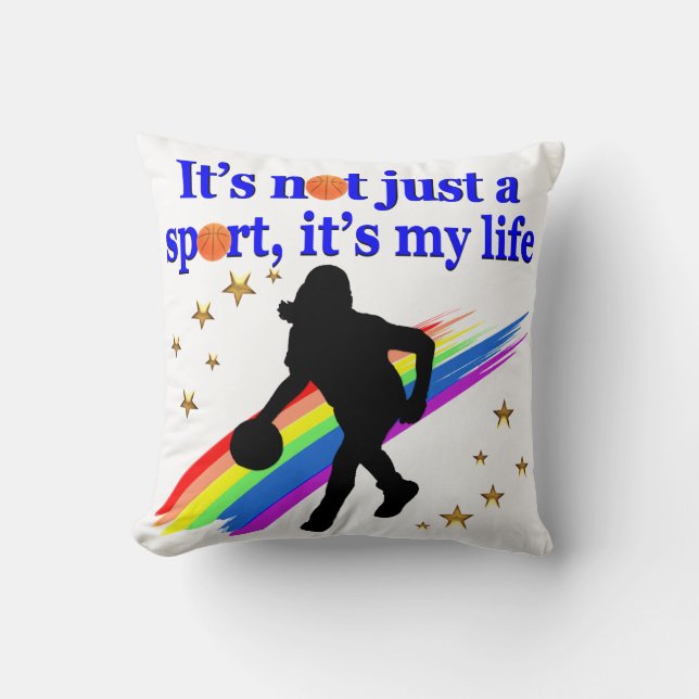 ALMOFADA BASQUETE É MEU DESIGN DE BASQUETEBOL DA VIDA (Frente)