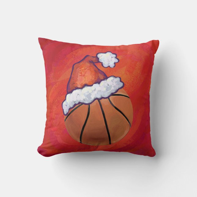 Almofada Basquete em Santa Hat (Frente)