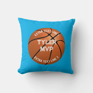 Almofada Basquetebol, Nome da Criança, MVP/Número, 2 Linhas