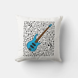 Almofada Bass Guitar Musical Notes Bassista Musical