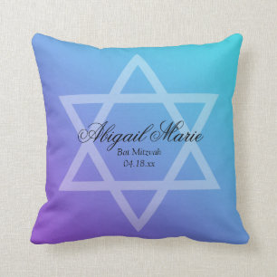 Almofada Bastão roxo Mitzvah da estrela de David da cercet