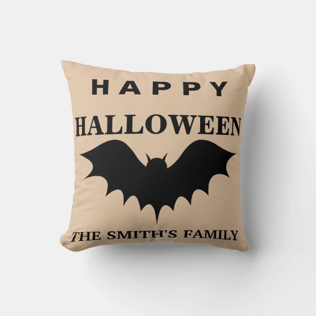 Almofada Bat do Feliz Halloween Personalizado (Frente)