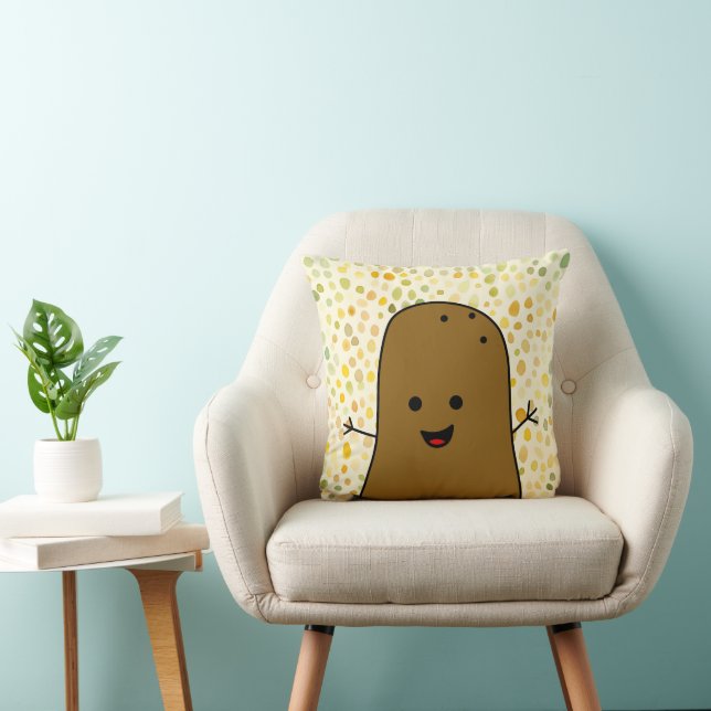 Almofada Batata Marrom Fofa e Feliz (Cadeira)