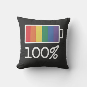 Almofada Bateria 100% de orgulho LGBT Engraçado pela Gay Ig