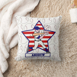 Almofada Bateria de Baseball Personalizada em Estrelas e St