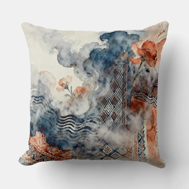 Almofada Batik Indonésio Etéreo (Frente)
