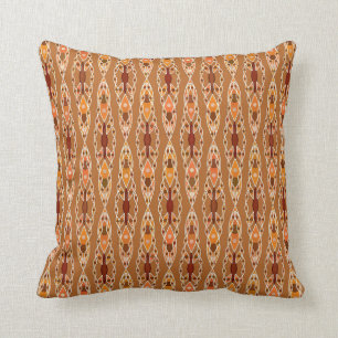 Almofada Batik tribal - oxidação, Terracotta e bege