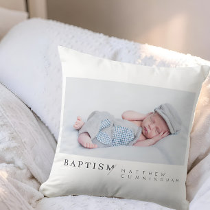 Almofada Batismo Para Ele Foto Personalizada Moderna E Mini