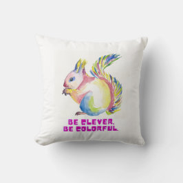 Almofada Be Clever. Be Colorful - Watercolor Squirrel