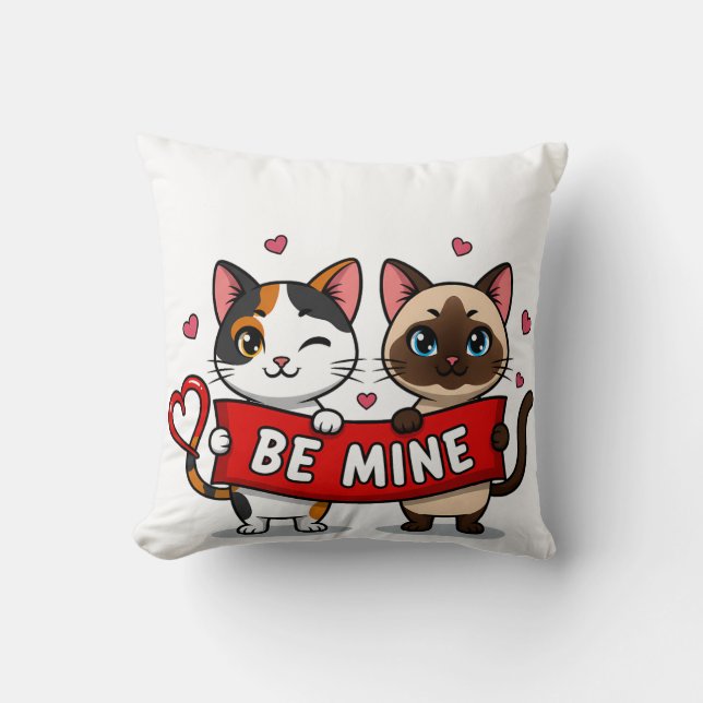 Almofada BE MINE Valentine's Cats | Cute Kittens with Love (Frente)