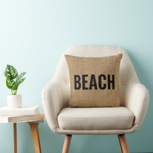 Almofada Beach Burlap Coaster Ocean Beach Seaside