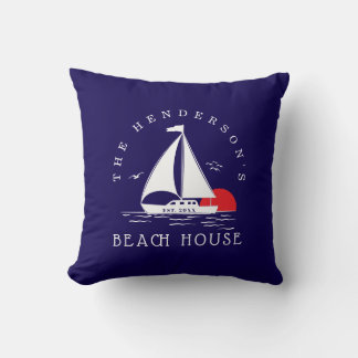 Almofada Beach House Nautical boat Sunset Vacation