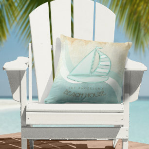 Almofada Beach House NMaritime boat Aqua Blue ID623