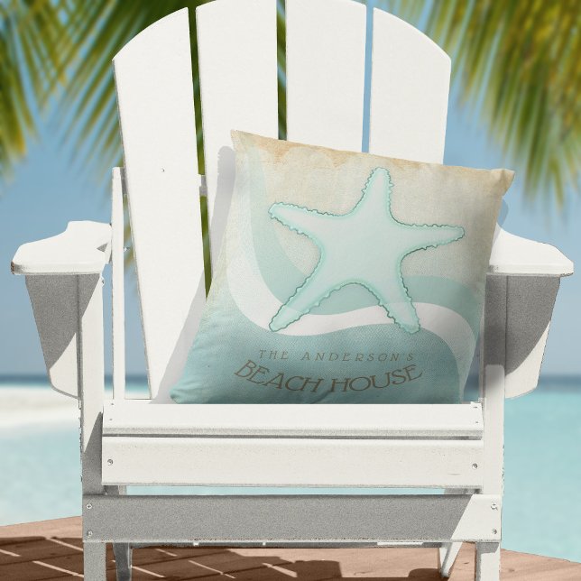 Almofada Beach House - Starfish Aqua Blue ID623 (Criador carregado)