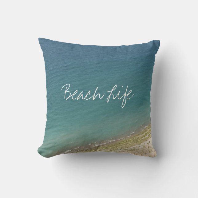 Almofada Beach Life cita Ocean Shore Blue Cute  (Frente)