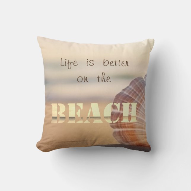 Almofada Beach Sunset Seashell (Frente)