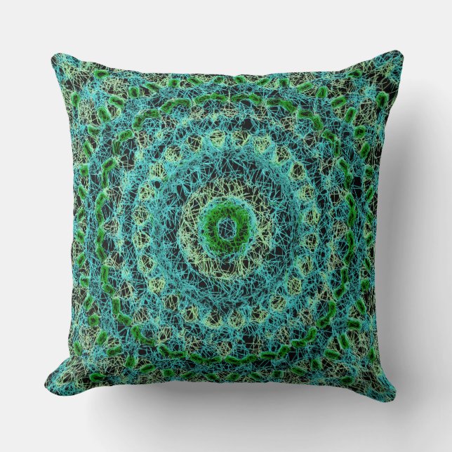 Almofada Beachy Blue e Green Spiderweb (Frente)