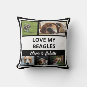 Almofada Beagle Aloja Cachorro Adormecido Colagem Branca Mo