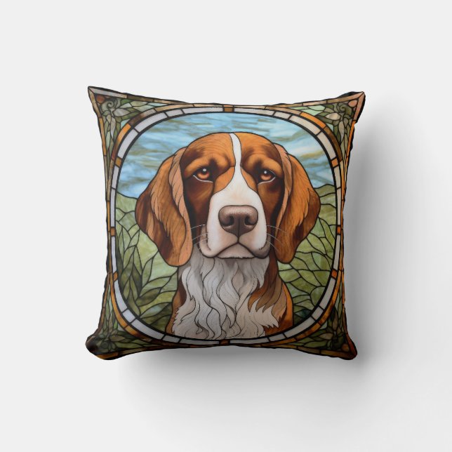 Almofada Beagle Dog Sofa Travesseiro Arte De Vidro Arrefeci (Frente)