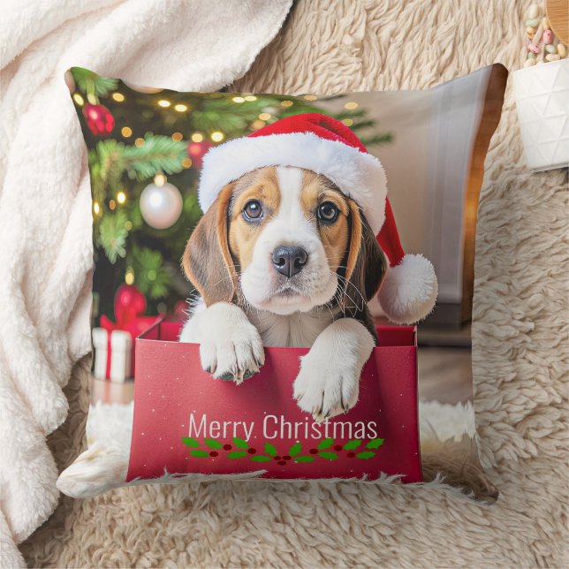 Almofada Beagle Puppy Christmas Design, (Cobertor)