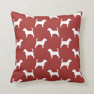 Almofada Beagle Silhouettes Vermelho Padrão