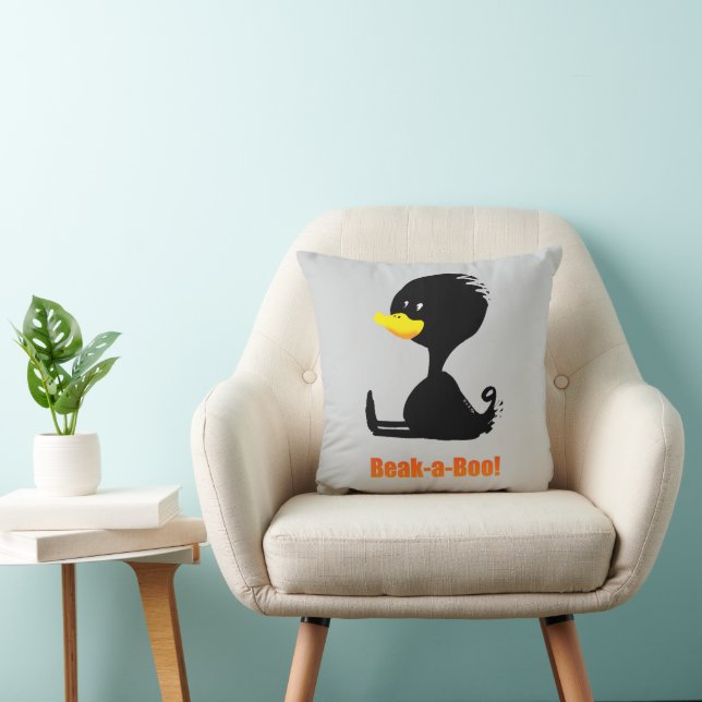 Almofada Beak-a-Boo! Cute Cartoon Duck with Funny Pun (Cadeira)