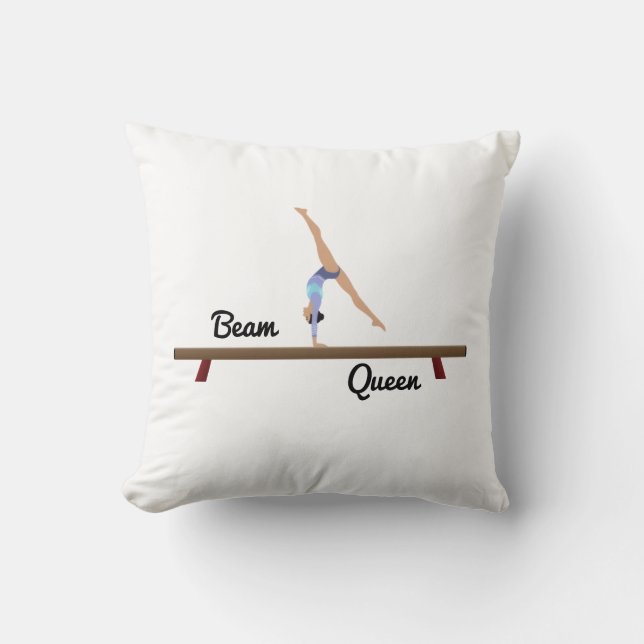 Almofada Beam Queen Gymnastics Throw Pillow – Gymnast Gift (Frente)