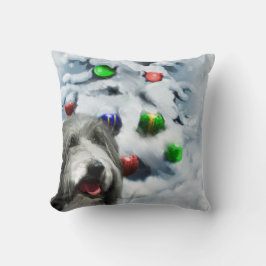 Almofada Bearded Collie Christmas