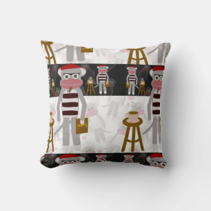 Almofada Beatnik Sock Monkey Poetry Party — Cartografia d