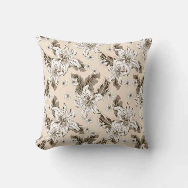 Almofada Beautiful light brown flower pattern (Frente)